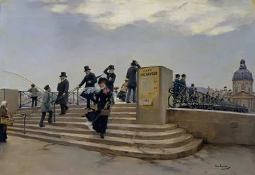 Een winderige dag op de Pont des Arts